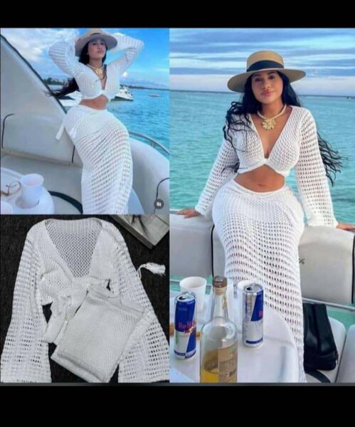 Robe de plage crochet blanc