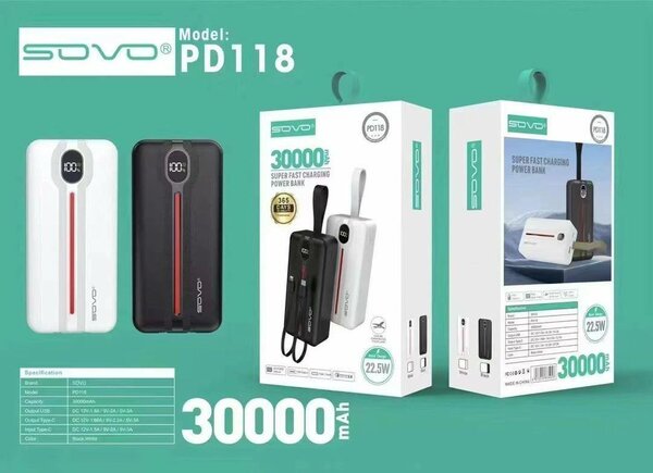 Chargeur Portable Sovo 30000mAh