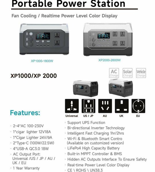 XP1000 Solar Generator