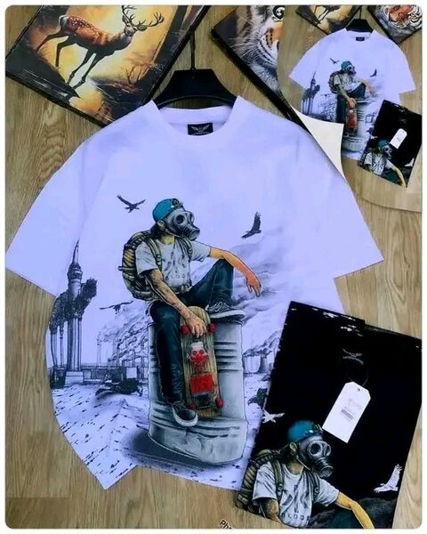 T-shirt homme blanc avec imprimé