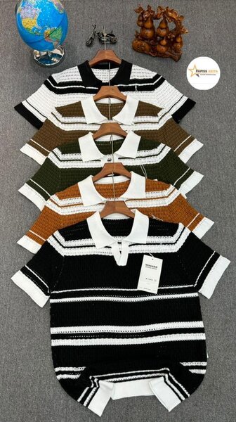 Pulls rayés col polo