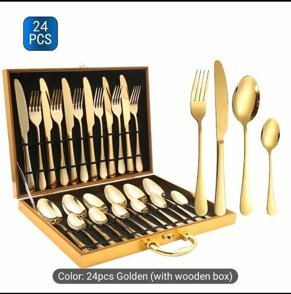 Couverts dorés 24 pièces