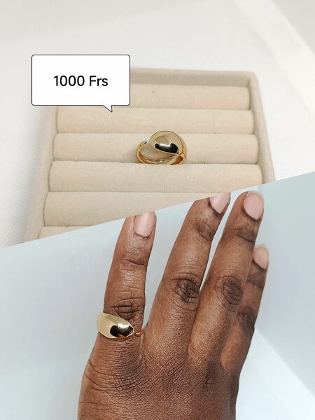 Bague dorée élégante femme