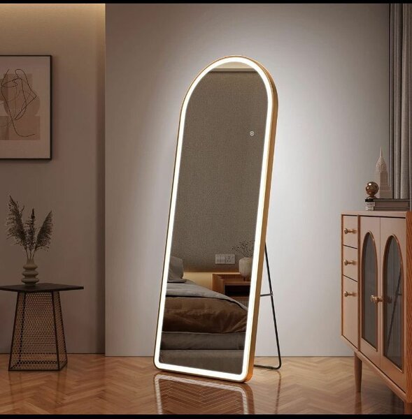 Miroir LED sur Pied - Éclairage Réglable