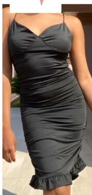 Black dress with thin straps