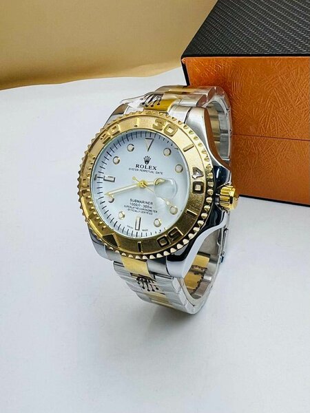 Montre luxe bicolore homme