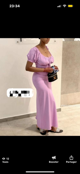 Robe Longue Lilas Élégante