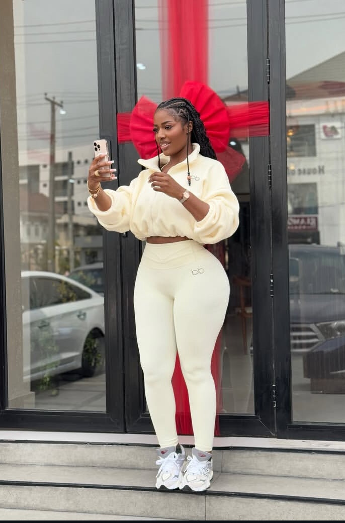 Women's Cream Tracksuit Set