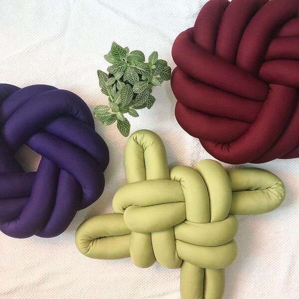 Knotted throw pillows