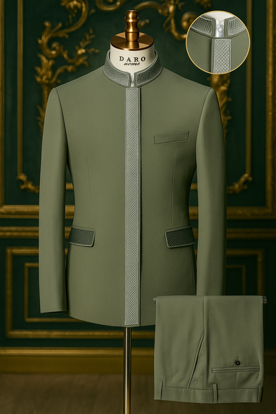 Costume homme col Mao élégant