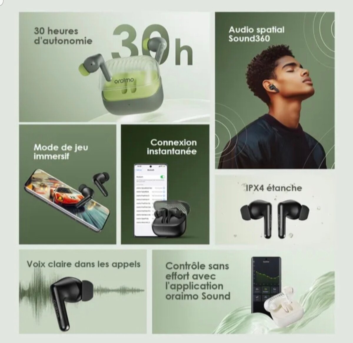 Écouteurs sans fil Oraimo