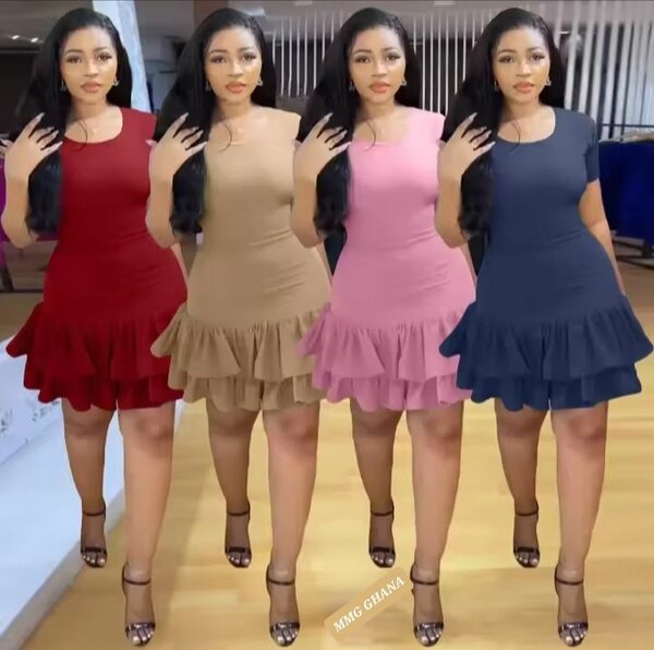 Cascading Ruffle Hem Dress