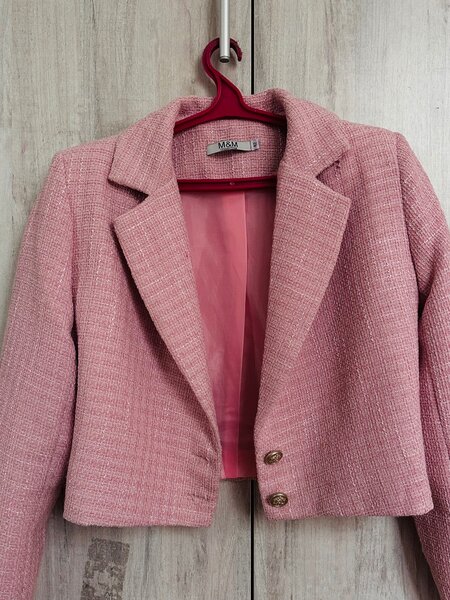 Укороченый твидовый пиджак