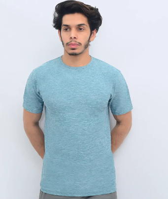 dusty blue Textured 4D Stretch top