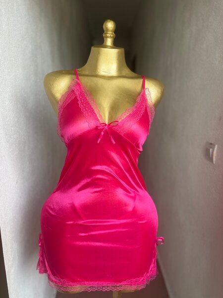 Nuisette Satinée Dentelle Rose