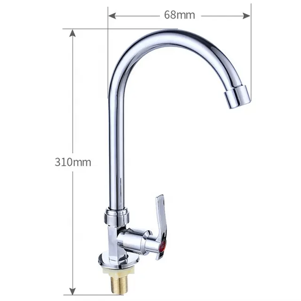 Robinet en laiton chromé pivotant