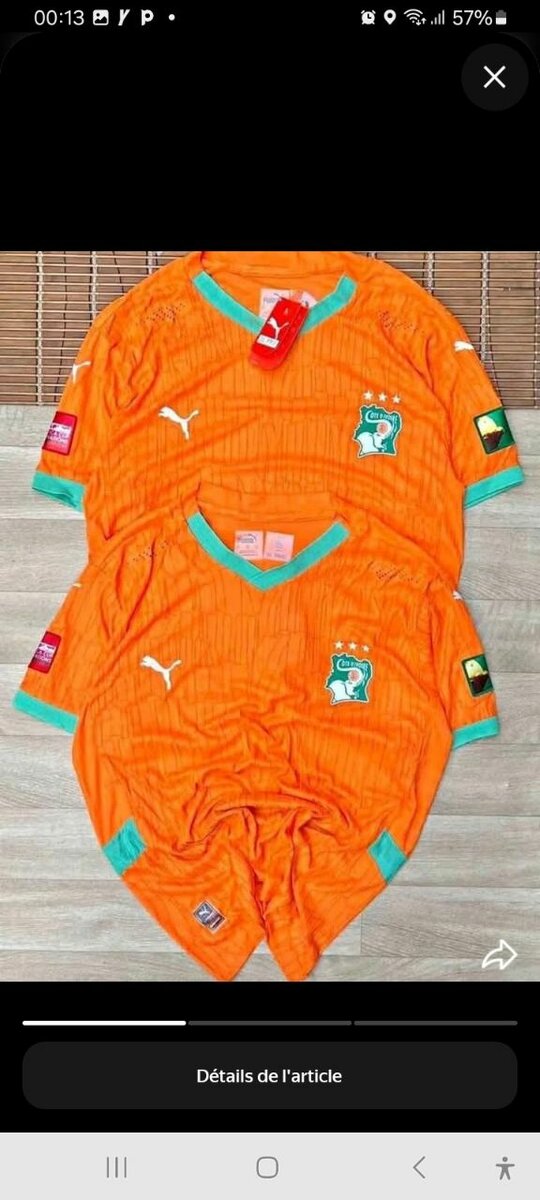 Maillot de Football Côte d'Ivoire