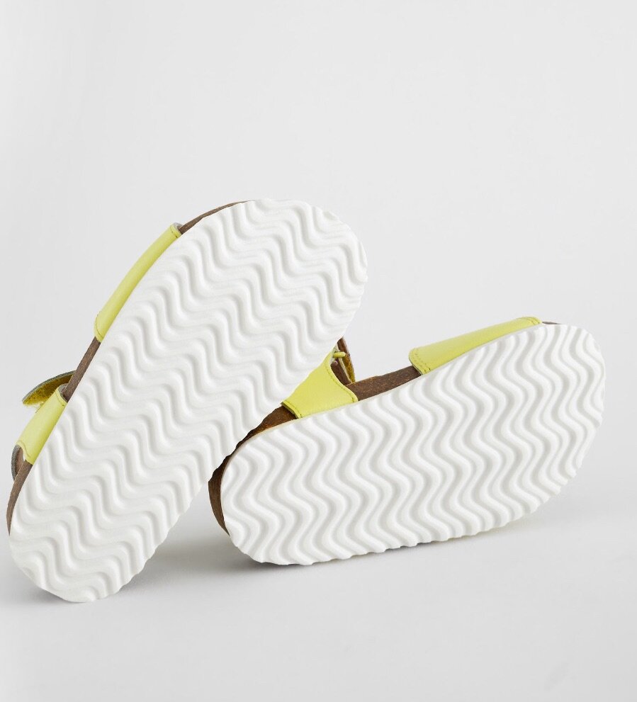 Neon Yellow Leather Sandals