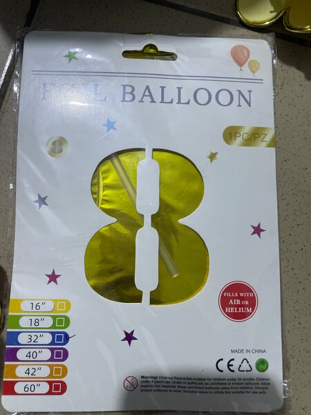 Ballon chiffre doré 16"