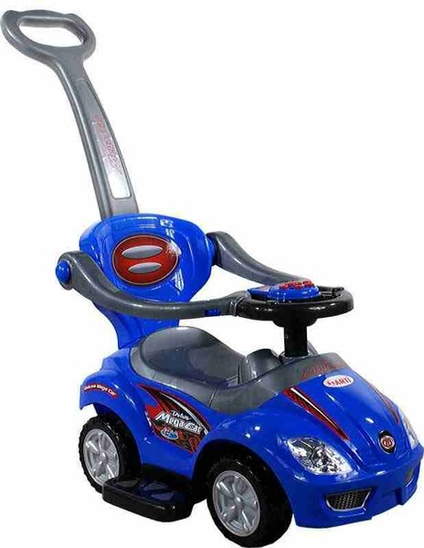 Voiture pousseur enfant bleue