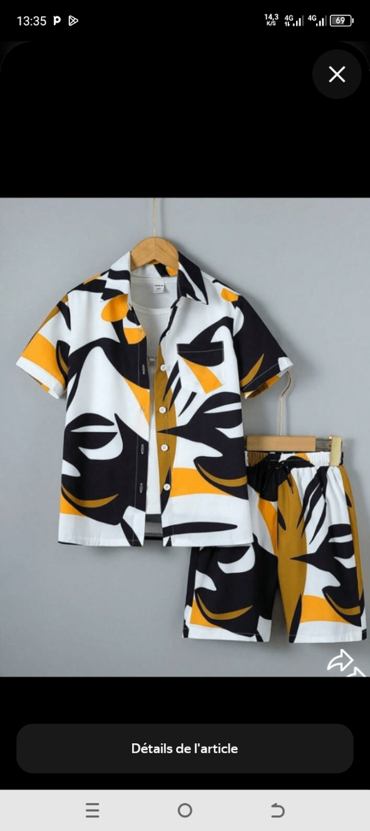 Ensemble d'été homme imprimé