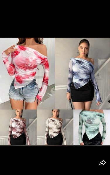 Top asymétrique à manches longues