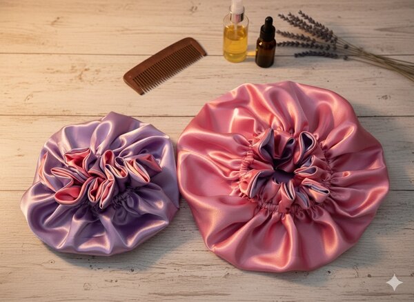 Duo bonnet satin mère et fille