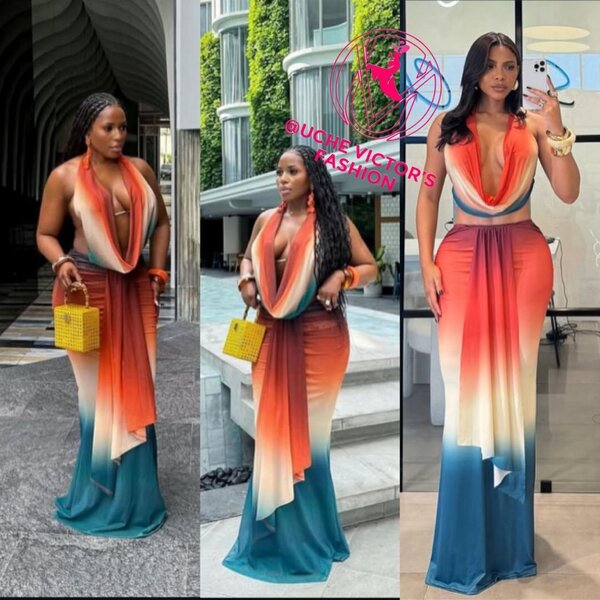 Robe longue dégradée élégante