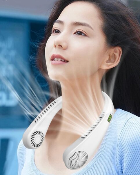 Ventilateur De Cou Suspendu Affichage Numérique Réglable San