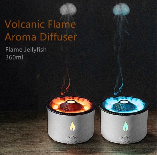 Volcano Humidifier Flame Aroma Diffuser