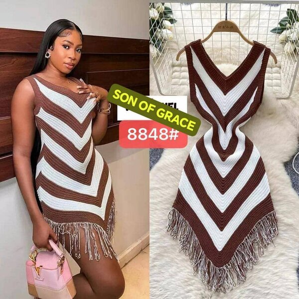 Robe d'été tricotée à franges