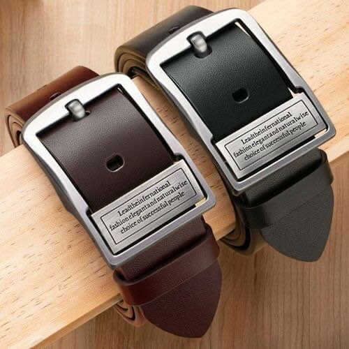 New Men's Belt true Leather Pin Buckle Business Casual Cowhi