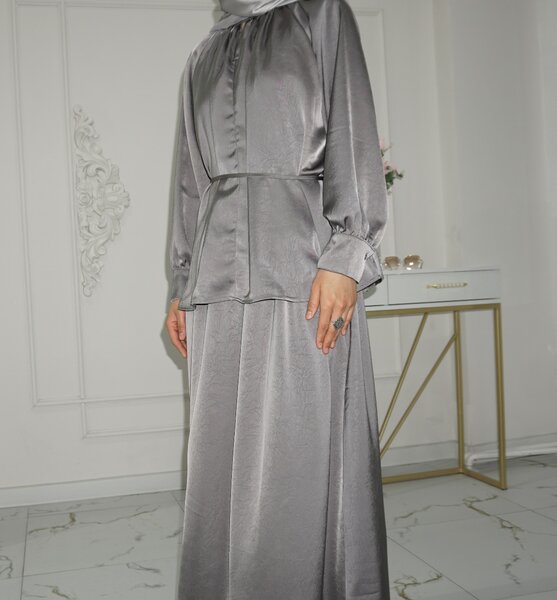 двойка из японского шелка, платье, рубашка, юбка