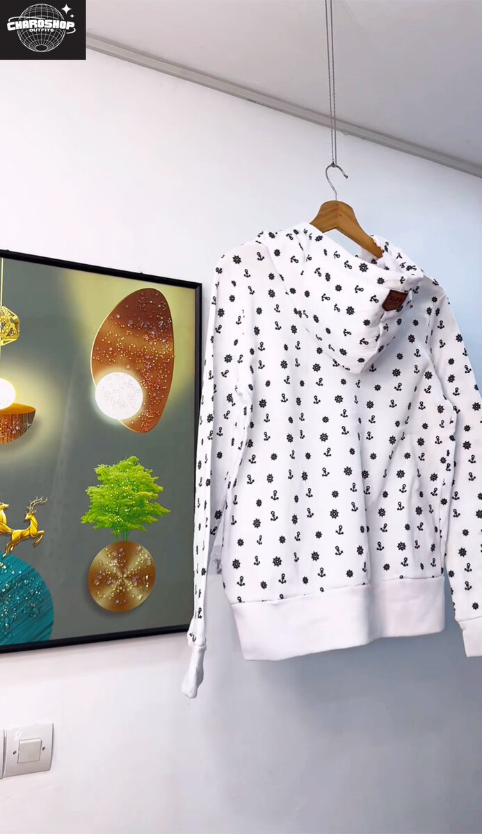 Sweat à capuche à motif ancre