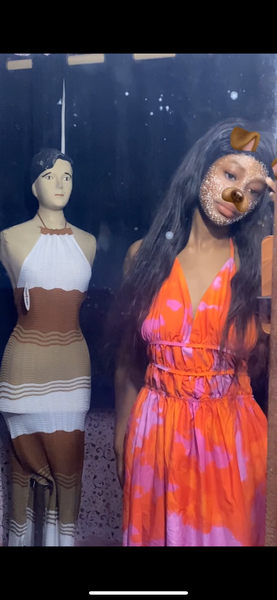 Robe d'été dos nu orange