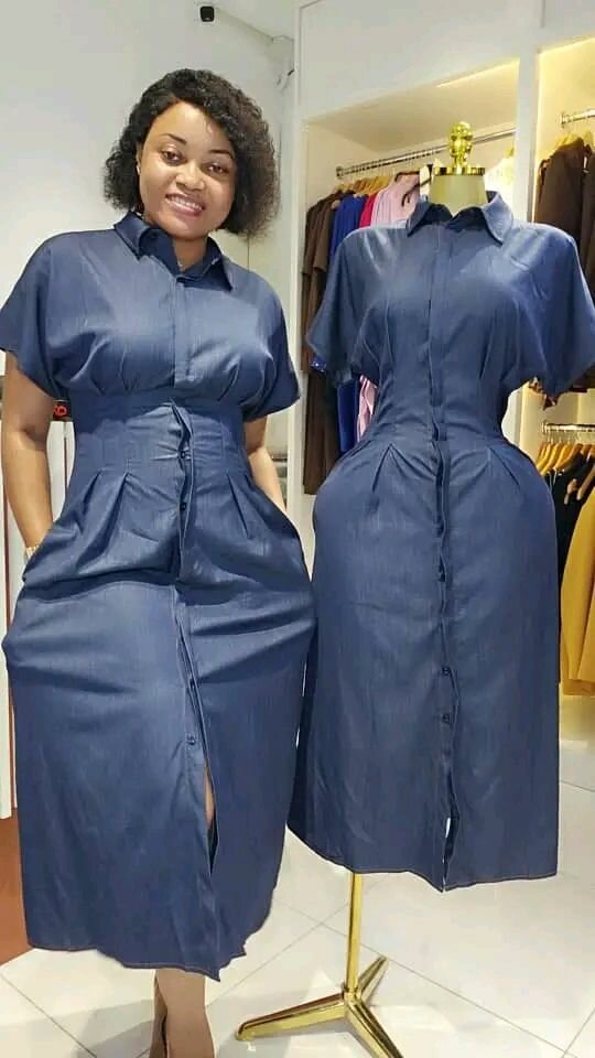 Robe chemise élégante femme