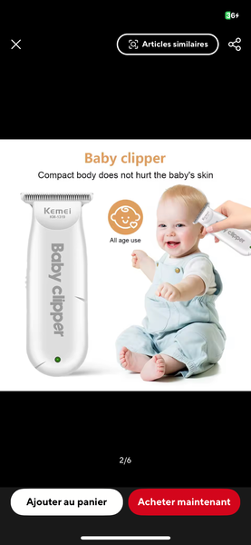 Tondeuse Bébé Silencieuse Kemei