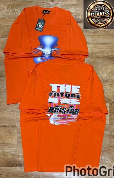 T-shirt orange futuriste