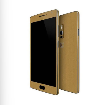 ONE PLUS TWO Golden Brushed Metal Texture Mobile Skin