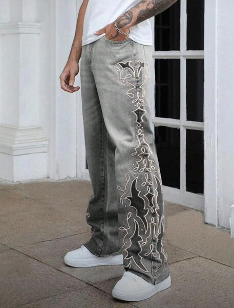 Jean à motif croix unique