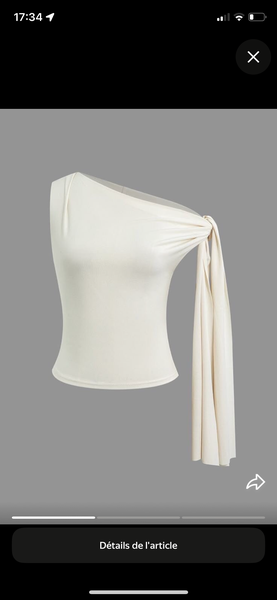 Tops asymétrique en coton blanc