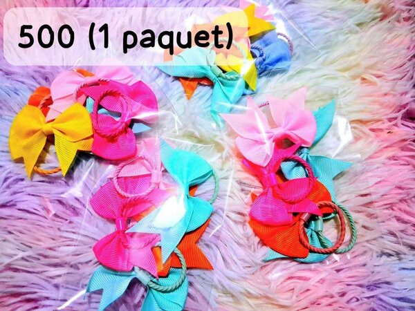 Élastiques cheveux avec nœuds colorés