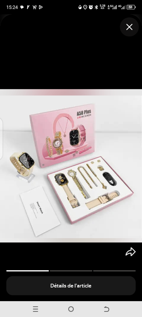 Ensemble Montre Connectée Femme A58 Plus