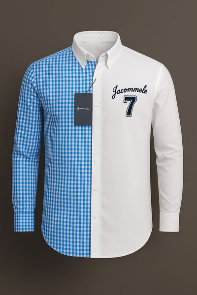 Chemise en coton bicolore