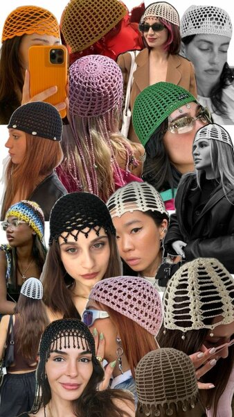 Chapeau crochet perles élégant