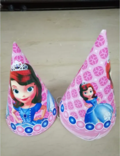 Kids Party Caps Sofia birthday cap Sofia caps Pack of 6