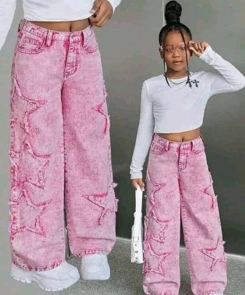 Jean rose étoiles enfant