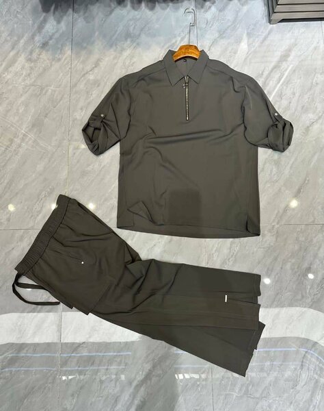 Men's Casual Short Sleeve Shirt and Pants Set