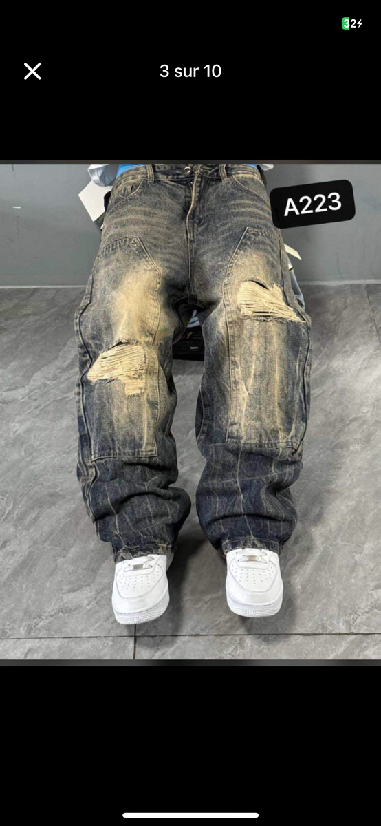 Jeans baggy en denim stylé