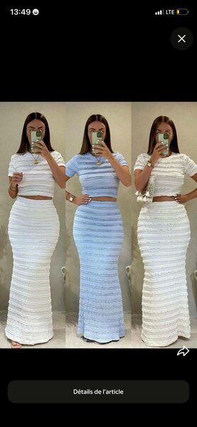 Ensemble jupe et haut à manches courtes